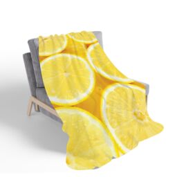 Warren Reed - Designer Vibrant Lemons Sherpa Blanket in Yellow - Size: Large - thumbnail 2