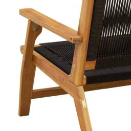 Berkfield Home Garden Bench Black 76x122x73 cm Solid Wood Acacia - Size: 76 x 122 x 73 cm - thumbnail 9