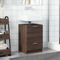 Berkfield Home Sink Cabinet Brown Oak 40x37x59 cm Engineered Wood - Size: 40 x 37 x 59 cm