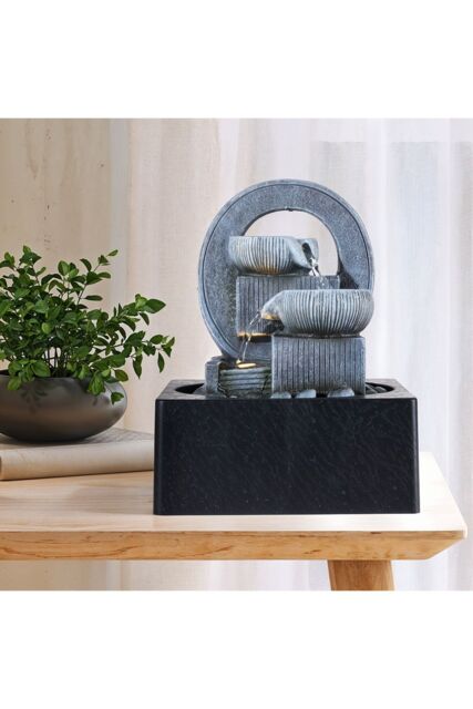 Living and Home Tabletop Waterfall Fountain with LED Lighting in Stone - image 1