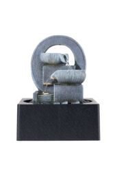 Living and Home Tabletop Waterfall Fountain with LED Lighting in Stone - thumbnail 3
