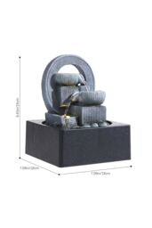 Living and Home Tabletop Waterfall Fountain with LED Lighting in Stone - thumbnail 9