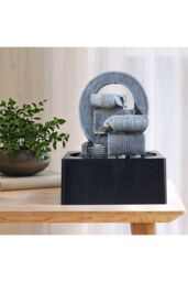Living and Home Tabletop Waterfall Fountain with LED Lighting in Stone - thumbnail 1