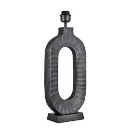 Industville Ornate Oval Table Lamp - Pewter - Rounded Rectangle Empire Shade in Dark Grey - Size: Medium - thumbnail 3