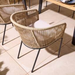 Rowlinsons 1.6m Oslo Six Seater Wooden Dining Set in Brown - thumbnail 6