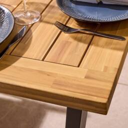 Rowlinsons 1.6m Oslo Six Seater Wooden Dining Set in Brown - thumbnail 9