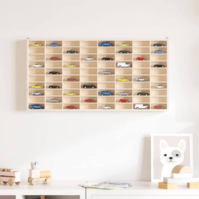 Berkfield Home Wall Display Cabinet with 80 Compartments 80x4.5x40.5 cm in Light Beige - image 1