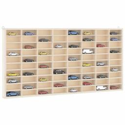 Berkfield Home Wall Display Cabinet with 80 Compartments 80x4.5x40.5 cm in Light Beige - thumbnail 2
