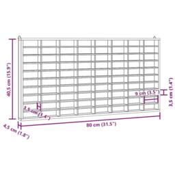 Berkfield Home Wall Display Cabinet with 80 Compartments 80x4.5x40.5 cm in Light Beige - thumbnail 9