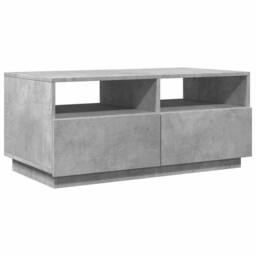 Berkfield Home Coffee Table with LED Lights Concrete Grey 90x49x40 cm - Size: 90 x 49 x 40 cm - thumbnail 3