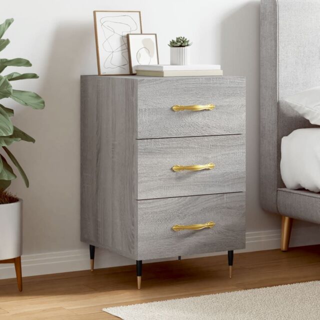 Berkfield Home Bedside Cabinet Grey Sonoma 40x40x66 cm Engineered Wood - Size: 40 x 40 x 66 cm - image 1