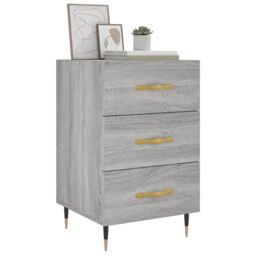 Berkfield Home Bedside Cabinet Grey Sonoma 40x40x66 cm Engineered Wood - Size: 40 x 40 x 66 cm - thumbnail 3