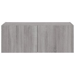 Berkfield Home TV Wall Cabinet with LED Lights Grey Sonoma 80x35x31 cm - Size: 80 x 35 x 31 cm - thumbnail 9