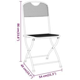 Berkfield Home Folding Garden Chairs 4 pcs Expanded Metal Mesh Anthracite in Dark Grey - thumbnail 7