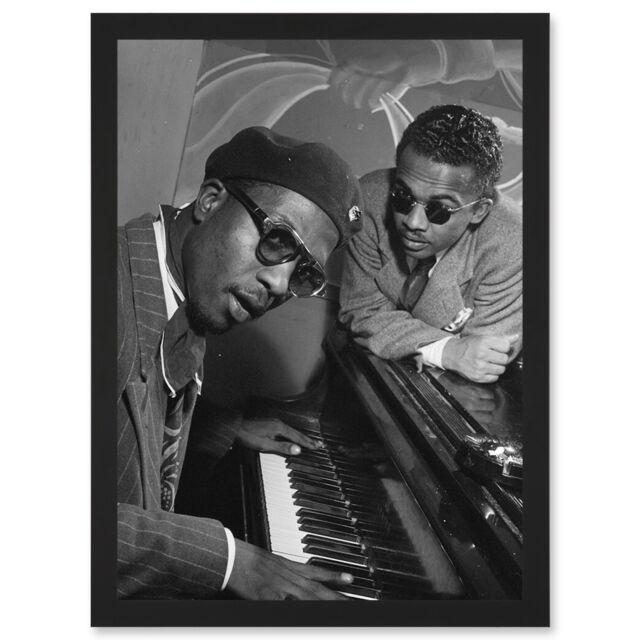 Artery8 Vintage Photo Music Jazz Legend Thelonious Monk Piano Black & White A4 Artwork Framed Wall Art Print - image 1