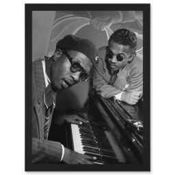 Artery8 Vintage Photo Music Jazz Legend Thelonious Monk Piano Black & White A4 Artwork Framed Wall Art Print - thumbnail 1
