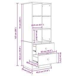 Berkfield Home Sonoma Oak Shelving Unit Sonoma Oak MDF Big Shelving Unit in Brown - thumbnail 8