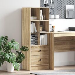 Berkfield Home Sonoma Oak Shelving Unit Sonoma Oak MDF Big Shelving Unit in Brown - thumbnail 1
