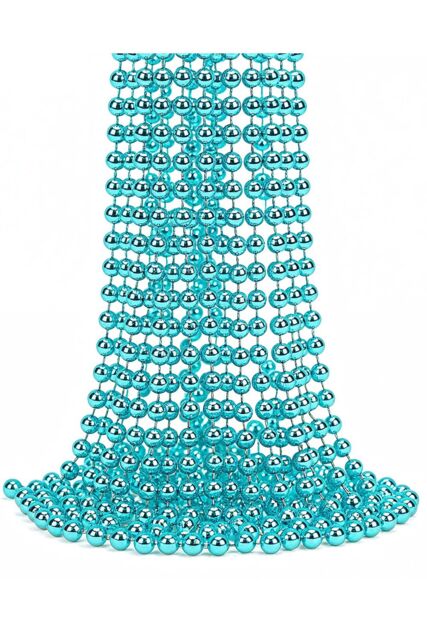 Neel Blue 9M Metallic Christmas Bead Chain - 7.5mm Shiny Pearl Garland in Turquoise - image 1