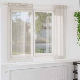 Berkfield Home Full Curtains with Curtains 2 pcs Sand 140 x 175 cm Polyester in Beige - thumbnail 2