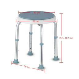 FLAVORA Adjustable Height Bath Chair 360° Swivel Seat Shower Stool in Blue - thumbnail 2