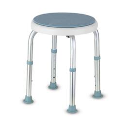 FLAVORA Adjustable Height Bath Chair 360° Swivel Seat Shower Stool in Blue - thumbnail 1