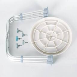 FLAVORA Adjustable Height Bath Chair 360° Swivel Seat Shower Stool in Blue - thumbnail 4