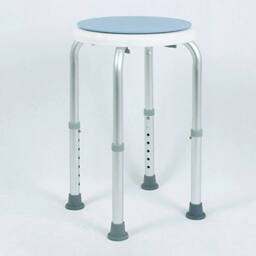 FLAVORA Adjustable Height Bath Chair 360° Swivel Seat Shower Stool in Blue - thumbnail 3