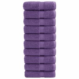 Berkfield Home Premium Guest Towels SOLUND 10 pcs Purple 30x50 cm 600 gsm - thumbnail 1