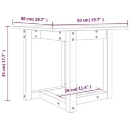 Berkfield Home Coffee Table Grey 50x50x45 cm Solid Wood Pine - Size: 50 x 50 x 45 cm - thumbnail 7