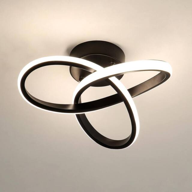 Goeco Modern LED Ceiling Light Creative Flower Shape Ceiling Light 4500K in Black - Size: 10 inches - image 1