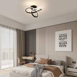 Goeco Modern LED Ceiling Light Creative Flower Shape Ceiling Light 4500K in Black - Size: 10 inches - thumbnail 3