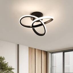 Goeco Modern LED Ceiling Light Creative Flower Shape Ceiling Light 4500K in Black - Size: 10 inches - thumbnail 2