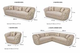 Stratus Interiors Ambassador Sofa Chesterfield Toronto Silver Trim Plush Velvet - Frills in Green - thumbnail 2