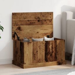 Berkfield Home Storage Box Old Wood 70x40x38 cm Engineered Wood in Brown - Size: 70 x 40 x 38 cm - thumbnail 1