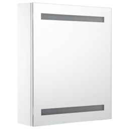 Berkfield Home LED Bathroom Mirror Cabinet 50x13.5x60 cm in White - thumbnail 3