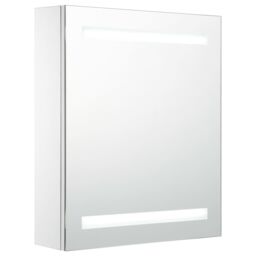 Berkfield Home LED Bathroom Mirror Cabinet 50x13.5x60 cm in White - thumbnail 2