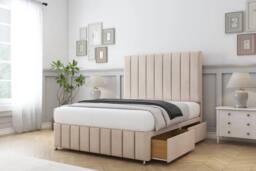 "Sloomy California Naples Divan Set 2 Drawers-26"" Headboard-Footboard in Bronze - Size: Double" - thumbnail 4
