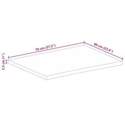 Berkfield Home Table Top 70x60x2.5 cm Live Edge Solid Wood Rough Mango in Brown - thumbnail 9