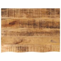 Berkfield Home Table Top 70x60x2.5 cm Live Edge Solid Wood Rough Mango in Brown - thumbnail 2