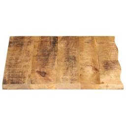 Berkfield Home Table Top 70x60x2.5 cm Live Edge Solid Wood Rough Mango in Brown - thumbnail 4