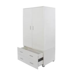 Core Products Lido 2 Door, 2 Drawer Low Wardrobe in White - thumbnail 4