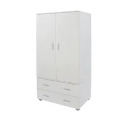 Core Products Lido 2 Door, 2 Drawer Low Wardrobe in White - thumbnail 2