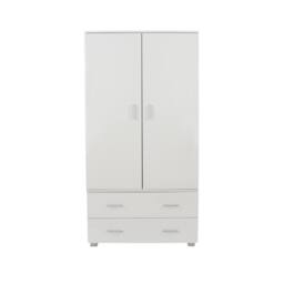 Core Products Lido 2 Door, 2 Drawer Low Wardrobe in White - thumbnail 3
