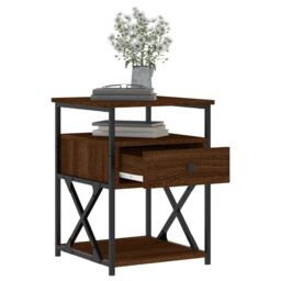Berkfield Home Bedside Cabinets 2 pcs Brown Oak 40x42x55 cm Engineered Wood - Size: 40 x 42 x 55 cm - thumbnail 4