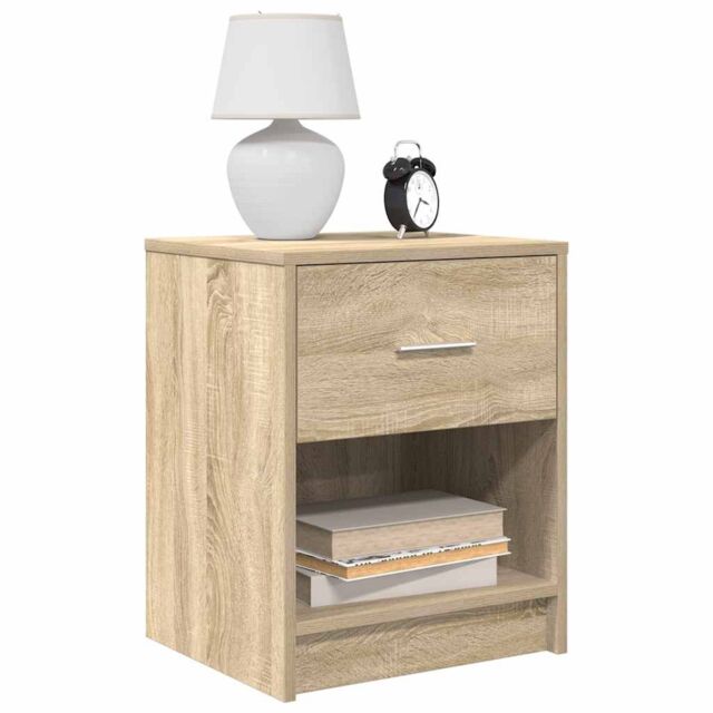Berkfield Home Bedside Cabinets 2 pcs with Drawer Sonoma Oak 40x34x50 cm in Grey - Size: 40 x 34 x 50 cm - image 1
