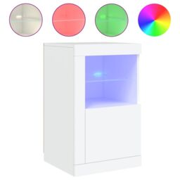 Berkfield Home Side Cabinets with LED Lights 2 pcs White Engineered Wood - thumbnail 5