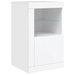 Berkfield Home Side Cabinets with LED Lights 2 pcs White Engineered Wood - thumbnail 6
