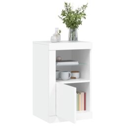 Berkfield Home Side Cabinets with LED Lights 2 pcs White Engineered Wood - thumbnail 4