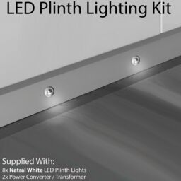 Loops Eyelid LED Plinth Light Kit 8x Round Spotlight Kitchen Bathroom Floor Kick Panel - thumbnail 2